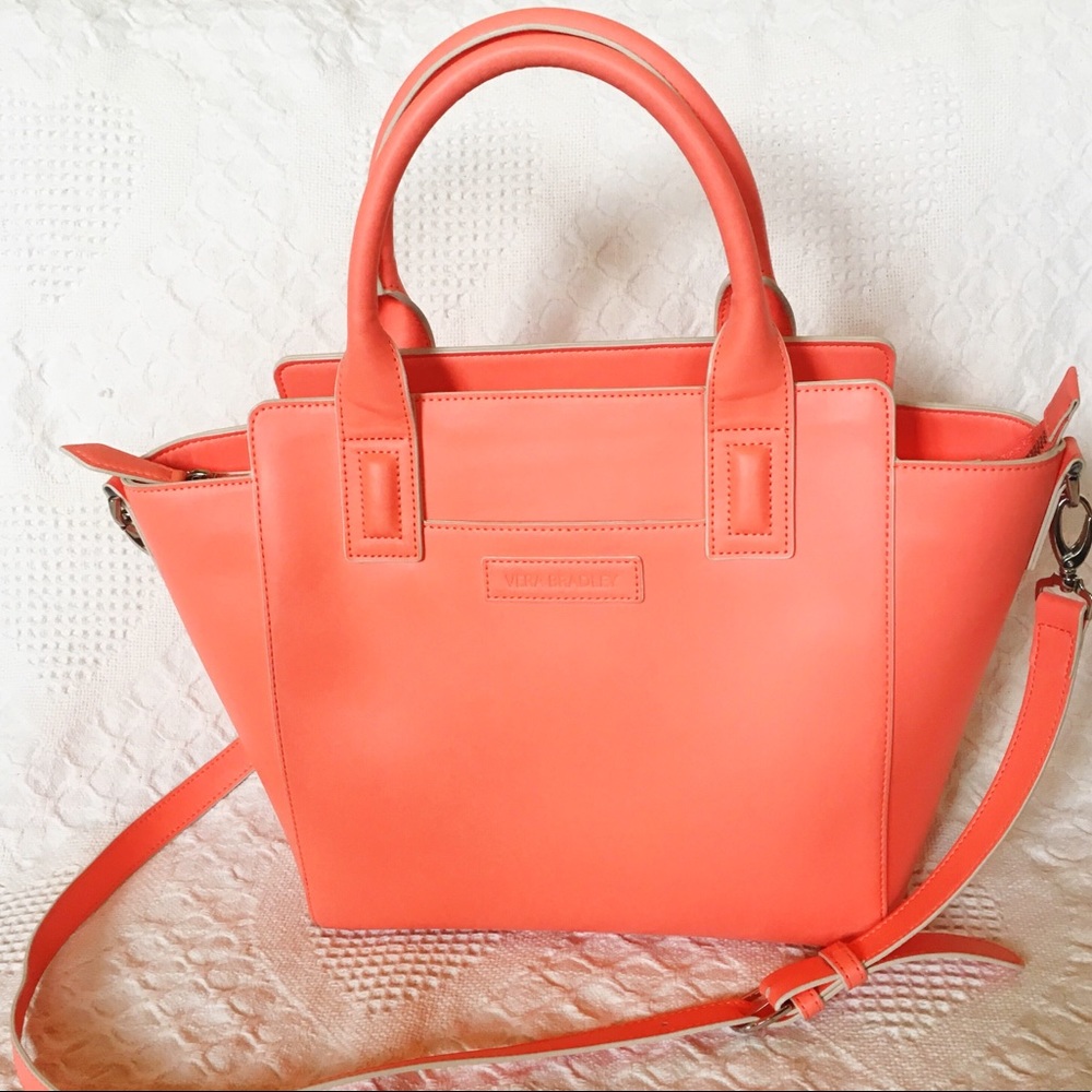 Vera Bradley coral satchel purse, like new